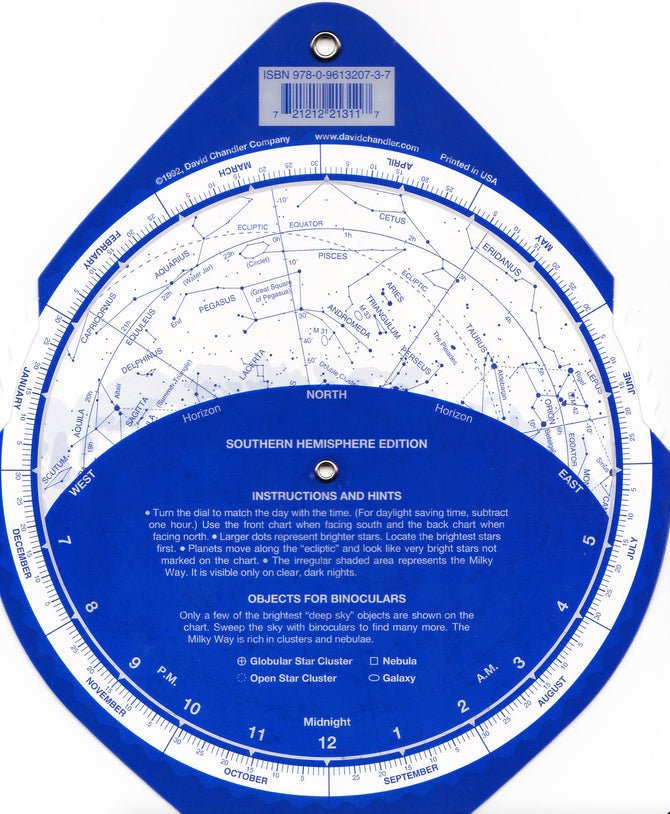 The Night Sky Planisphere for the Southern Hemisphere by David Chandler - ProAstroz