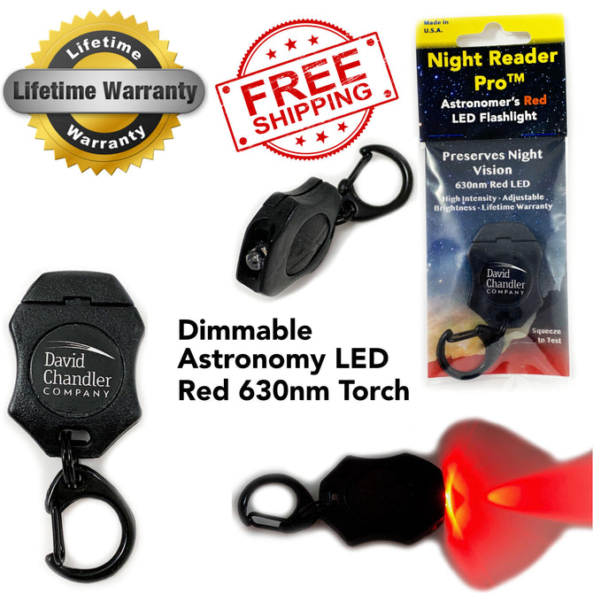Night Reader Pro dimmable 630nm Red light LED Astronomy torch for telescope - Preserve night vision